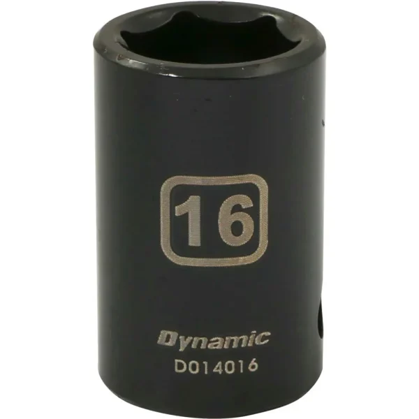 Dynamic Tools 1/2″ Drive 6 Point Metric, 16mm Standard Length, Impact Socket (D014016)