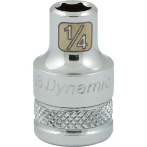 Dynamic Tools 3/8″ Drive 6 Point SAE, 1/4″ Standard Length, Chrome Finish Socket (D008308)