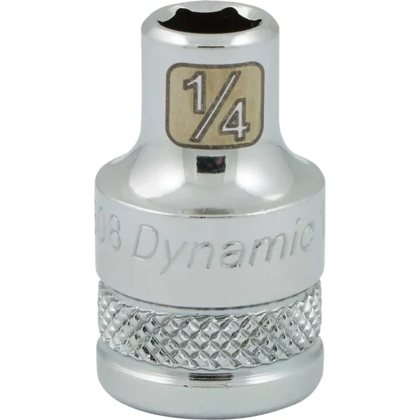Dynamic Tools 3/8″ Drive 6 Point SAE, 1/4″ Standard Length, Chrome Finish Socket (D008308)
