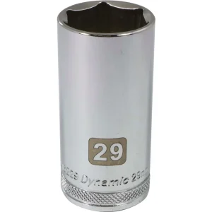 Dynamic Tools 1/2″ Drive 6 Point Metric, 29mm Deep Length, Chrome Finish Socket (D016229)