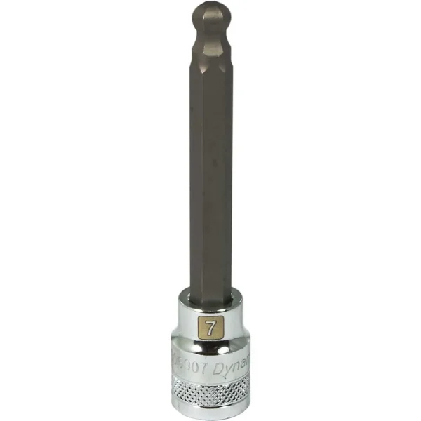 Dynamic Tools 3/8″ Drive Metric Hex Head, 7mm Long Ball Nose, Chrome Finish Socket (D006907)