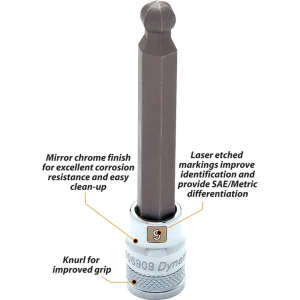 Dynamic Tools 3/8″ Drive Metric Hex Head, 7mm Long Ball Nose, Chrome Finish Socket (D006907) - view 2