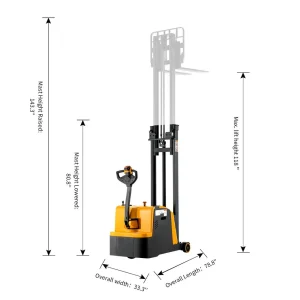 Apollo Counterbalanced Electric Stacker 1200Lbs 118″ High (A-3031) - view 2