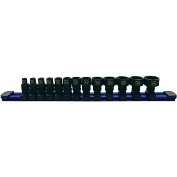 ASTRO 13-Piece 1/4” Drive Low Profile Nano Impact Sockets – Metric (78113)