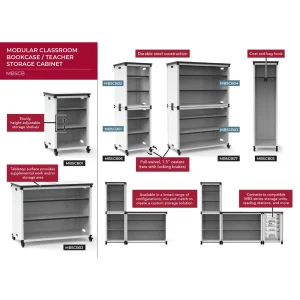 Luxor Workspaces Modular Classroom Bookshelf – Add-On Narrow Module (MBSCB02) - view 2
