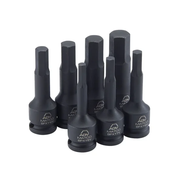 3/8″ DRIVE 7 PIECE SAE ADV IMPACT HEX BIT SOCKET SET