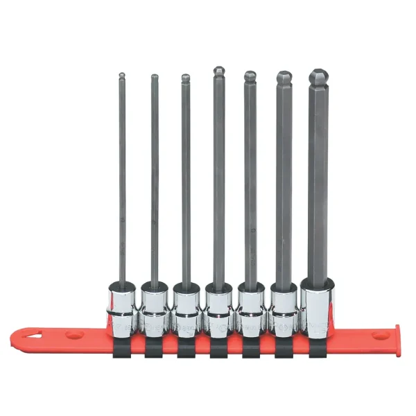 7 PIECE 3/8″ DRIVE SAE LONG BALL HEX DRIVER SET