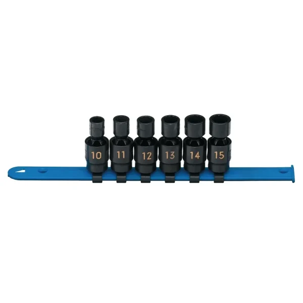 3/8″ DRIVE 6 PIECE METRIC 12 POINT UNIVERSAL IMPACT SOCKET SET