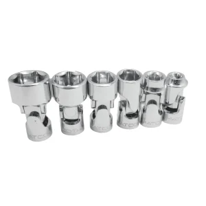 1/4″ DRIVE 6 PIECE SAE 6 POINT STUBBY CHROME UNIVERSAL JOINT SET