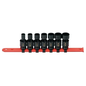 7 PIECE 3/8″ DRIVE SAE 6 POINT UNIVERSAL IMPACT SOCKET SET