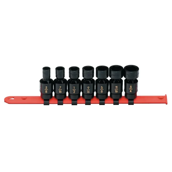 7 PIECE 3/8″ DRIVE SAE 6 POINT UNIVERSAL IMPACT SOCKET SET