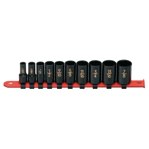 3/8″ DRIVE 10 PIECE SAE 6 POINT MID-LENGTH IMPACT SOCKET SET