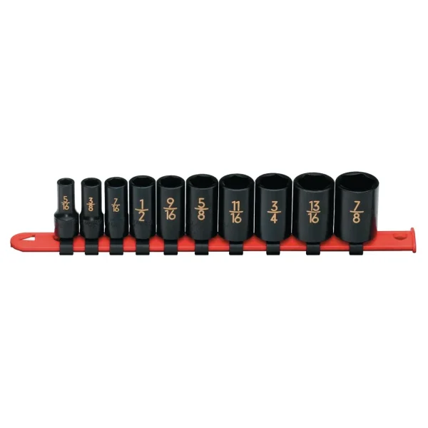 3/8″ DRIVE 10 PIECE SAE 6 POINT MID-LENGTH IMPACT SOCKET SET