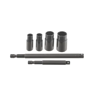1/4″ DRIVE 6 PIECE METRIC 12 POINT SEMI DEEP IMPACT FLIP SOCKET SET