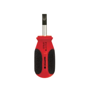 1/4″ X 1″ SLOT STUBBY SCREWDRIVER – RED