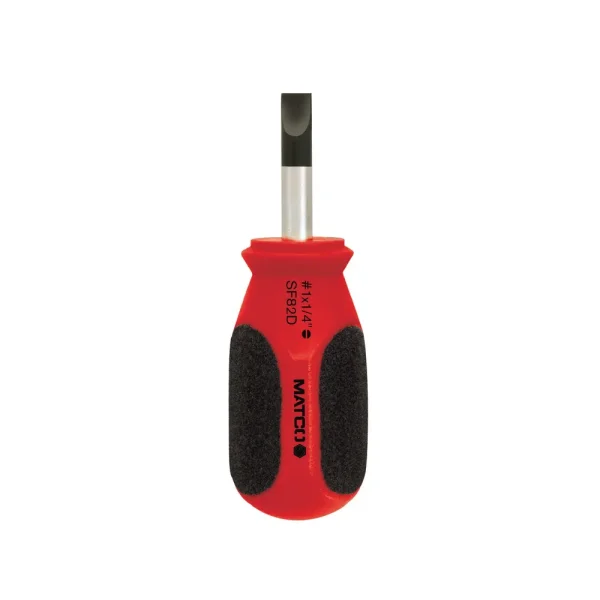 1/4″ X 1″ SLOT STUBBY SCREWDRIVER – RED