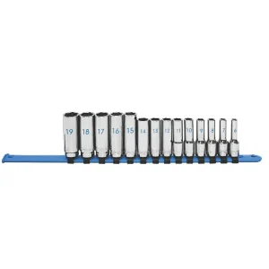 14 PIECE 3/8″ DRIVE METRIC 6 POINT UNIVERSAL IMPACT SOCKET SET