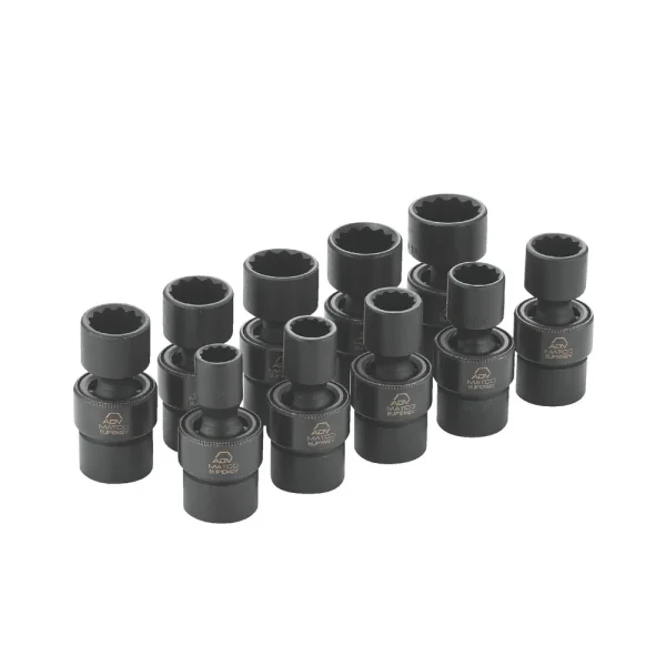 10 PIECE 3/8″ DRIVE METRIC 12 POINT ADV UNIVERSAL IMPACT SOCKET SET