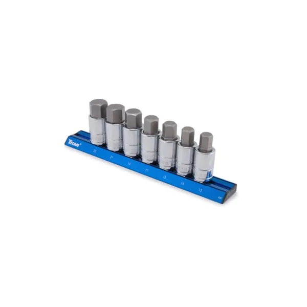Titan Tools 1/2″ Drive Metric Hex Bit Socket Set, 7 Pc. – 16131