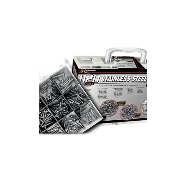 Performance Tool Stainless Steel Screw Set 1,120-Pieces – W5355
