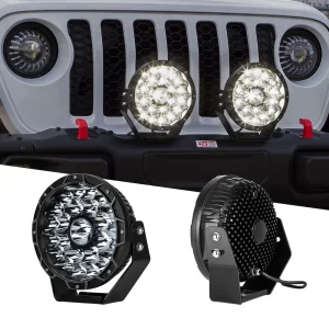XKGLOW 2pc 9in 110W Combo Beam Offroad Round Work Light Kit (XK066009)