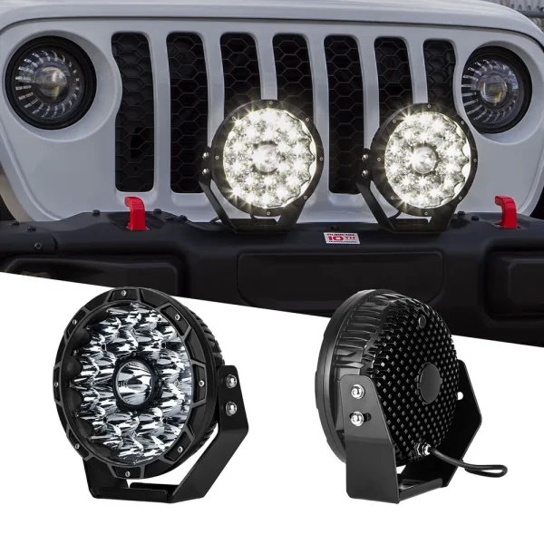 XKGLOW 2pc 9in 110W Combo Beam Offroad Round Work Light Kit (XK066009)