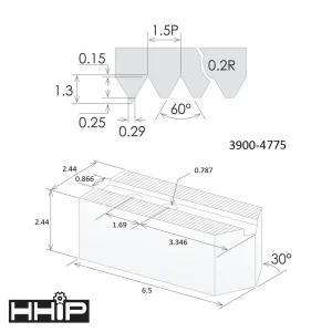 TAIKI TAIKI 15″ 1.5MM X 60 DEGREE 22MM 3 PIECE ALUMINUM SOFT JAW SET (3900-4775) - view 3