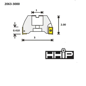 HHIP 3″ X 1 BORE 90 DEGREE APKT INDEXABLE FACE MILL (2063-3000) - view 3