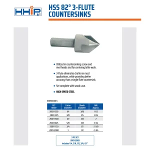 HHIP 1/4″ 82 DEGREE 3 FLUTEUTE HSS COUNTERSINK (2001-1250) - view 3