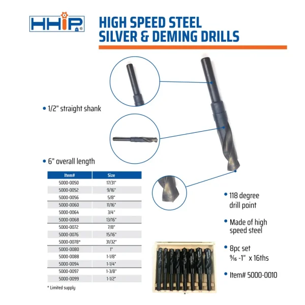 HHIP 1-1/4″ SILVER & DEMMING DRILL (5000-0094)