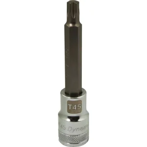 Dynamic Tools 1/2″ Drive Torx® Head, T45 Long Bit, Chrome Finish Socket (D013745)
