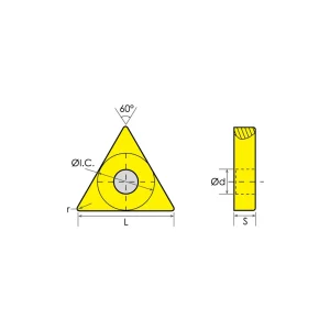 HHIP TNMG-431 C-5 TiN COATED CARBIDE INSERT (6002-0021) - view 3