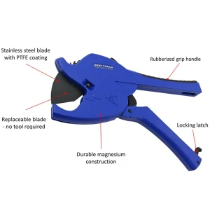 Gray Tools Plastic Pipe & Tube Cutter, 1-5/8″ Capacity (66042) - view 4