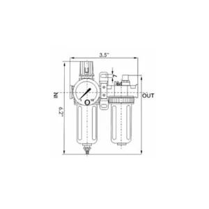 HHIP 1/8 NPT FILTER/REGULATOR/LUBRICATOR 2 PIECE UNIT (CLEAR) (7600-1765) - view 2