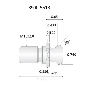 HHIP ANSI .75 X 1.54 CAT40 45 DEGREE RETENTION KNOB (3900-5513) - view 2