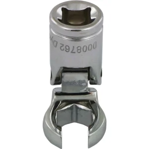 Dynamic Tools 3/8″ Drive Metric 12mm Flex Head, Crow Foot Flare Nut Socket, Chrome Finish (D008762)