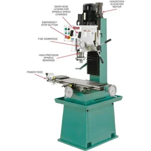 Grizzly Industrial 10″ x 32″ 2 HP HD Mill/Drill w/ Stand & Power Feed (G0755) - view 3
