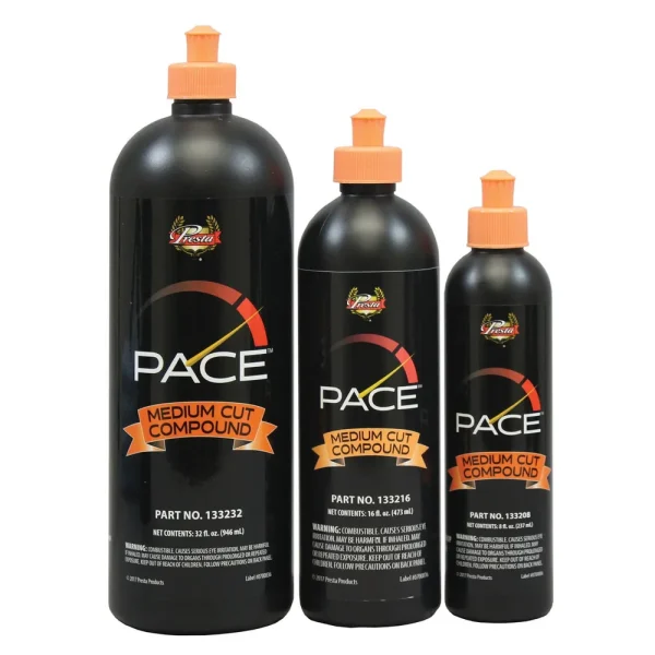 Presta Pace Medium Compound – Up To 2500 Sand Scratches,Deep Gloss,32Oz (133232)