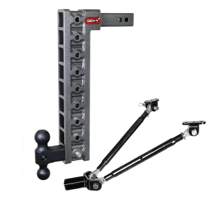 Gen-Y Hitch MEGA-DUTY 2″ Shank 20″ Drop 1.5K TW 10K Hitch & GH-031 Dual-Ball & GH-0100 Stabilizer Kit (GH-319)
