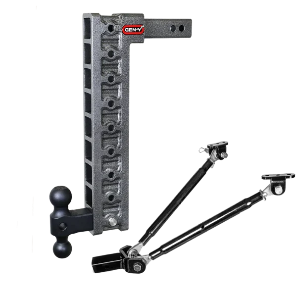 Gen-Y Hitch MEGA-DUTY 2″ Shank 20″ Drop 1.5K TW 10K Hitch & GH-031 Dual-Ball & GH-0100 Stabilizer Kit (GH-319)