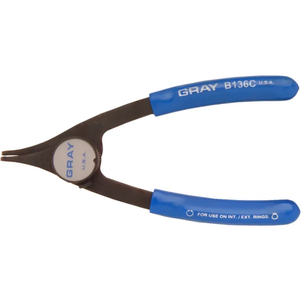 Gray Tools Convertible Retaining Ring Plier, 6″ Long, .038″ Tip, 90 Degree Tip Angle (B136C)