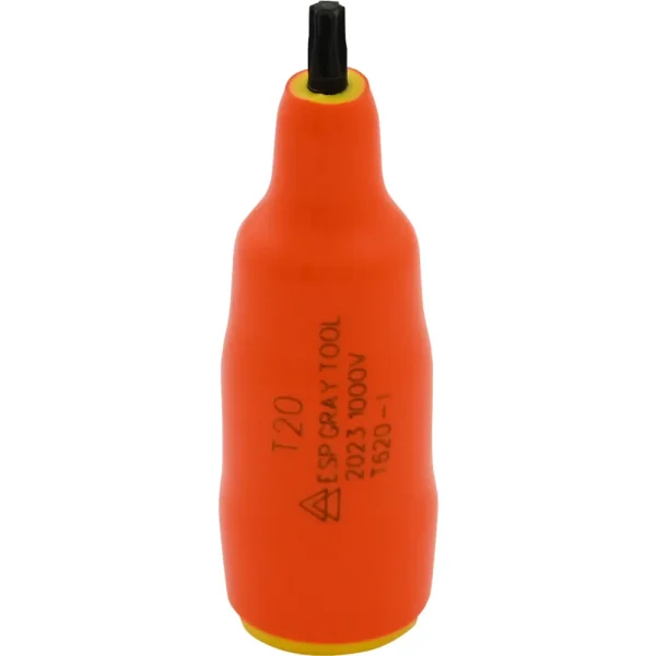 Gray Tools T20 X 3/8″ Drive Standard Length Torx Head, 1000V Insulated Socket (T620-I)