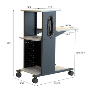 Luxor Workspaces 40″ Mobile Presentation Station – Electric (WPS4E) - view 4