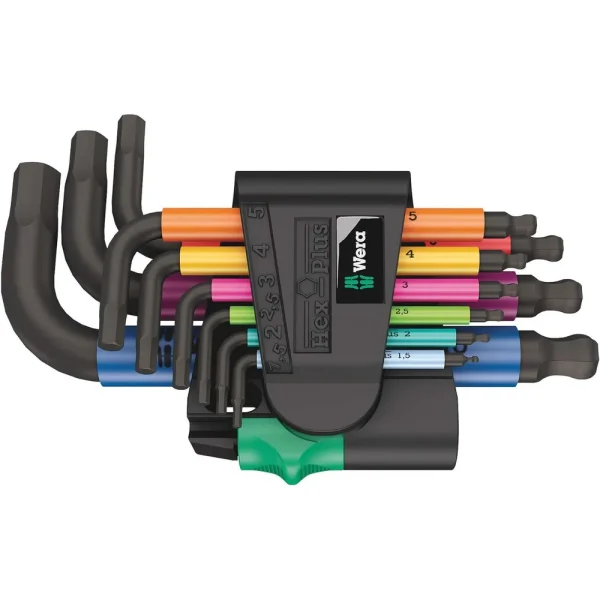 Wera 950/9 Hex-Plus Multicolour 2 L-Key Set, Metric, Blacklaser,9Pc (5133164001)