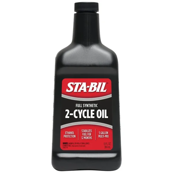 Sta-Bil Full Synthetic 2-Cycle Oil – With Fuel Stabilizer, 13 Fl. Oz. (22404)