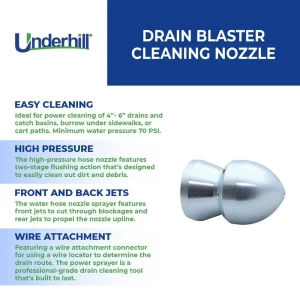 Underhill Drain Blaster Hose Nozzle Cleaner, Sewer Jetter, Washer (DN-10) - view 2