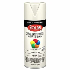 Colormaxx K05524007 Spray Paint and Primer for Indoor/Outdoor Use, Gloss Ivory