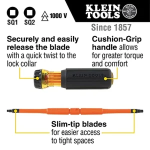 Klein Tools 32287 Insulated Screwdriver, 2-in-1 Screwdriver Set with Flip Blade - view 2