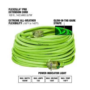 Flexzilla® Pro Extension Cord, 14/3 AWG, SJTW, 100 ft (FZ512735) - view 2