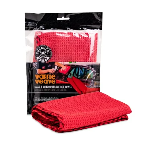 Chemical Guys Red Waffle Weave Glass/Window Microfiber Towel (MIC707)